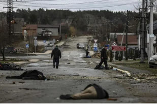 4월 3일 외신을 통해 공개된 부차 민간인 학살. ⓒ 볼로디미르 젤렌스키 우크라이나 대통령 인스타그램 갈무리
