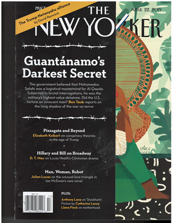 ‘관타나모의 어두운 비밀’(Guantánamo’s Darkest Secret)은 2019년 4월 22일 발행된 뉴요커 표지 기사로 실렸다. 표지에는 다음과 같은 기사 소개가 적혀있다. ‘미국 정부는 모하마드 슬라히가 알케에다 주요 참모라고 믿었다. 미군은 슬라히를 가장 중요한 수감자로 여기며 잔인한 고문을 행했다. 미국 정부는 죄 없는 남자를 고문한 것일까? 벤 톱 기자가 테러 전쟁의 어두운 단면을 다뤘다.’ 아마존