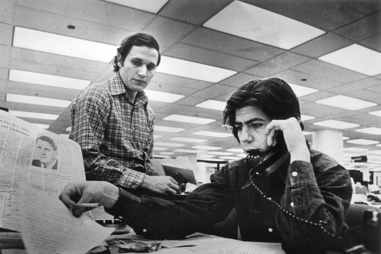 워터게이트 사건을 보도한 워싱턴 포스트의 밥 우드워드(왼쪽), 칼 번스타인 기자. 워싱턴포스트 홈페이지 갈무리