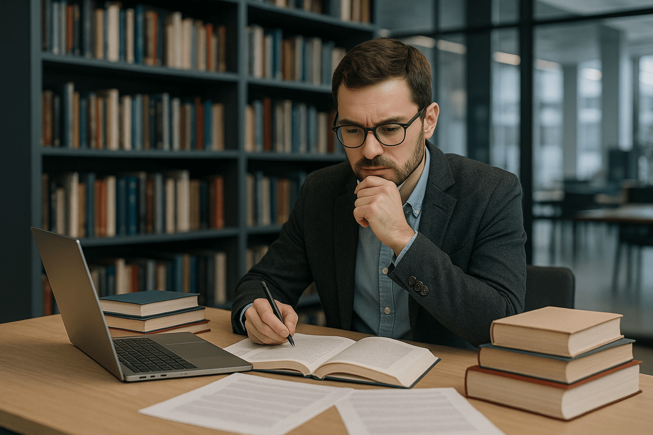 연구논문·보고서는 선험적 판단을 유보하고 입증가능한 사실로부터 귀납하는 실증주의에 비교적 충실하다. 취재에 활용할 ‘최적의 문서’다. 일러스트레이션은 '사회과학 연구자'라는 프롬프트를 활용해, 오픈 AI GPT4.1로 생성한 것이다.