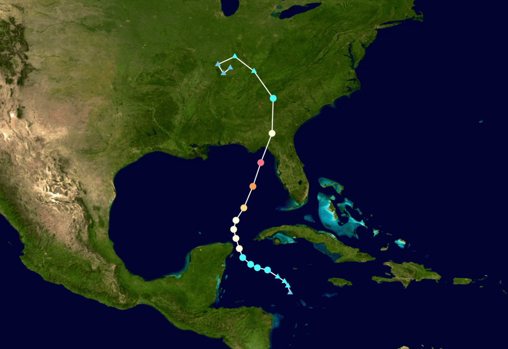 허리케인 헬렌은 서카리브해에서 발생해 열대폭풍으로 발달한 뒤, 멕시코만을 지나며 급격히 세력을 키워 플로리다(Florida) 북부 빅벤드(Big Bend) 지역에 ‘카테고리 4’로 상륙했다. 카테고리 4는 사피어-심프슨 허리케인 등급 중 두 번째로 강한 단계로, 풍속 시속 209km에서 251km이다. 출처 위키피디아